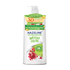 Sữa Tắm Dưỡng Thể Trắng Da Hazeline Matcha Lựu Đỏ 1Kg chính hãng