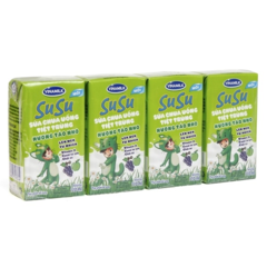 Lô 4 Sữa chua tiệt trùng Susu Táo nho 110ml chính hãng | Siêu Thị GO!– Thực phẩm giá tốt