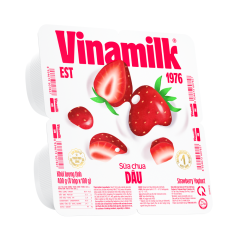 Lô 4 Sữa Chua Dâu Vinamilk 100g chính hãng | Siêu Thị GO!– Thực phẩm giá tốt