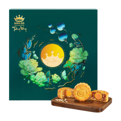 Hộp 4 bánh trung thu Kinh Đô Trăng Vàng An Lành xanh 640g chính hãng