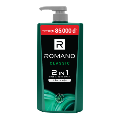 Tắm gội Romano Classic 2in1 900g chính hãng