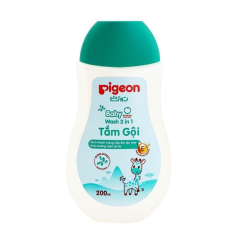 Sữa tắm gội 2 in 1 Pigeon Jojoba 200ml chính hãng