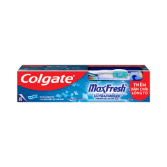Bộ Kem + Bàn chải đánh răng Colgate MaxFresh bạc hà 225g chính hãng