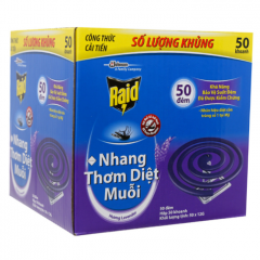 Nhang diệt muỗi Raid lavender 50 khoanh chính hãng