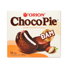 Bánh Chocopie Orion vị Cacao hộp 360g (12 gói) chính hãng