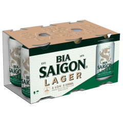 Lô 6 Bia Saigon Lager 330ml chính hãng