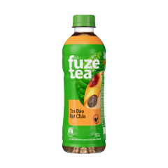 Trà đào hạt chia Fuzetea chai 350ml chính hãng