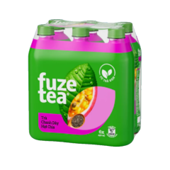 Lô 6 trà chanh dây hạt chia Fuzetea 450ml chính hãng
