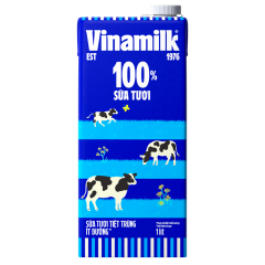Sữa tươi tiệt trùng Vinamilk 100% ít đường 1 lít chính hãng | Siêu Thị GO!– Thực phẩm giá tốt