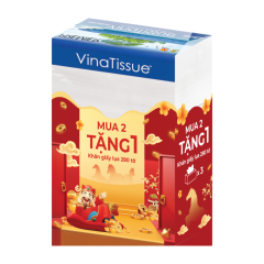 Lô 2 khăn giấy Vina Tissue 280 tờ + Hàng tặng chính hãng