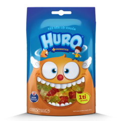 Kẹo dẻo lợi khuẩn Huro gói 105g chính hãng