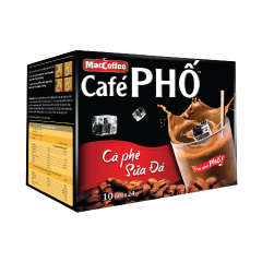 Cà phê Phố MacCoffee sữa đá 10 gói x 24g chính hãng