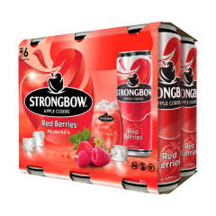 Lô 6 nước táo lên men Strongbow Red Berries lon 320ml chính hãng