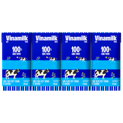 Lốc 4 sữa Vinamilk 100% ít đường 110ml chính hãng | Siêu Thị GO!– Thực phẩm giá tốt
