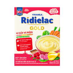 Bột ăn dặm Ridielac Gold 4 gói vị mặn hộp giấy 200g chính hãng
