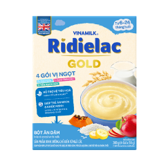 Bột ăn dặm Ridielac Gold 4 gói vị ngọt hộp giấy 200g chính hãng