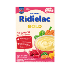 Bột ăn dặm Ridielac Gold bò rau củ hộp giấy 200g chính hãng