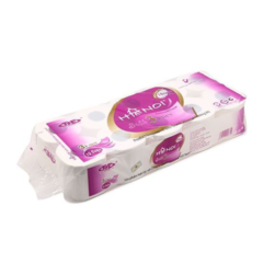 Lô 10 cuộn giấy vệ sinh Hà Nội 3 lớp màu tím chính hãng