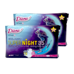 Lô 2 Băng vệ sinh Diana Sensi Super Night Cool Fresh 35cm 3miếng chính hãng