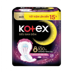 Băng vệ sinh Kotex siêu ban đêm dày cánh 28cm 12m chính hãng