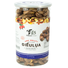 Hạt điều lụa rang muối Deluxnuts 510g chính hãng