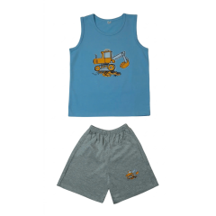 Bộ cotton bé trai AH19113 size 8 màu xanh chính hãng
