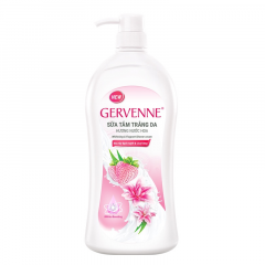 Sữa tắm Gervenne dâu tây bạch tuyết hồng 1.2L chính hãng