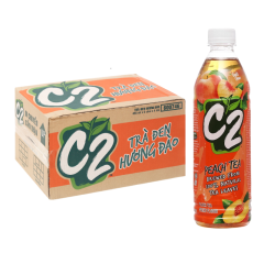 Thùng 24 hồng trà C2 hương đào chai 455ml chính hãng