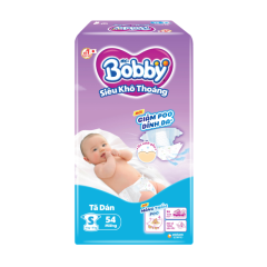 Tã dán Bobby siêu thấm khô thoáng size S 54 miếng chính hãng