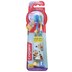 Bộ 2 bàn chải trẻ em Colgate Minion lông siêu mềm chính hãng