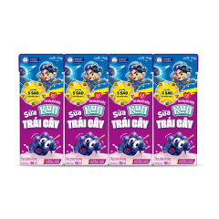 Lô 4 sữa trái cây Kun vị nho hộp 180ml chính hãng | Siêu Thị GO!– Thực phẩm giá tốt
