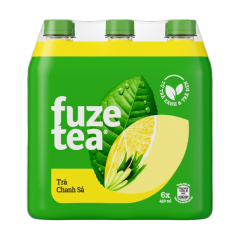 Lô 6 trà chanh sả Fuzetea chai 450ml chính hãng