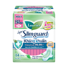 Băng vệ sinh Laurier super slimguard kháng khuẩn 25cm 14 miếng chính hãng