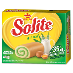 Bánh Solite cuộn kem vị lá dứa 288g chính hãng