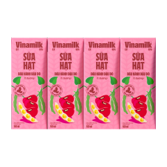 Lô 4 sữa đậu nành Vinamilk đậu đỏ hộp 180ml chính hãng | Siêu Thị GO!– Thực phẩm giá tốt