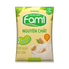 Sữa đậu nành Fami nguyên chất ít đường bịch 200ml chính hãng