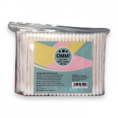 Tăm bông Ommi thân nhựa gói 200 cây chính hãng
