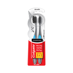 Lô 2 Bàn chải đánh răng Colgate 360 Charcoal Spiral chính hãng