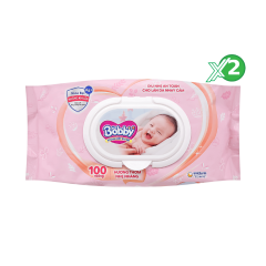 Lô 2 Khăn ướt Bobby hương thơm nhẹ 100 miếng chính hãng