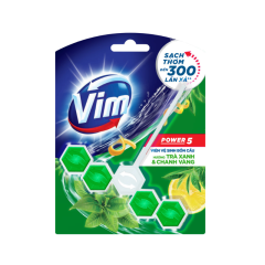 Viên treo vệ sinh toilet VIM hương trà xanh & chanh vàng 50g chính hãng