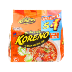 Lô 5 mì Koreno vị kim chi 75g chính hãng