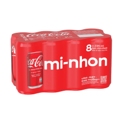 Lô 8 nước ngọt Coca-Cola Sleek lon 235ml chính hãng