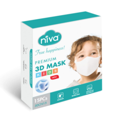 Khẩu trang 3D Niva trẻ em hộp 15 cái chính hãng