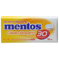 Kẹo ngậm Mentos chanh bạc hà hũ 35g chính hãng