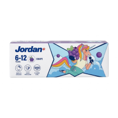 Kem đánh răng trẻ em Jordan 6-12T hương nho 75g chính hãng