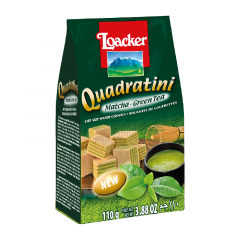 Bánh xốp Loacker Quadratini matcha 110g chính hãng