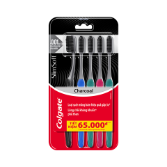 Lô 5 Bàn chải đánh răng Colgate Slim Soft Charcoal chính hãng