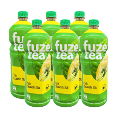 Lô 6 trà chanh sả Fuzetea chai 1 lít chính hãng