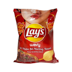 Snack khoai tây Lays vị thăn bò nướng Texas 31g chính hãng
