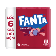Lô 6 nước ngọt Fanta xá xị lon 320ml chính hãng